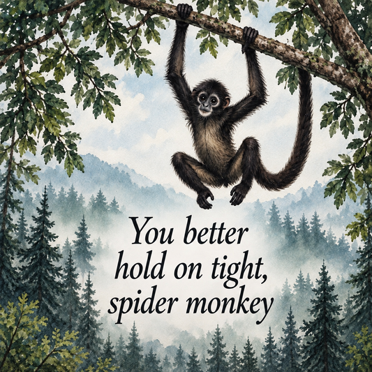 You Better Hold on Tight Spider Monkey